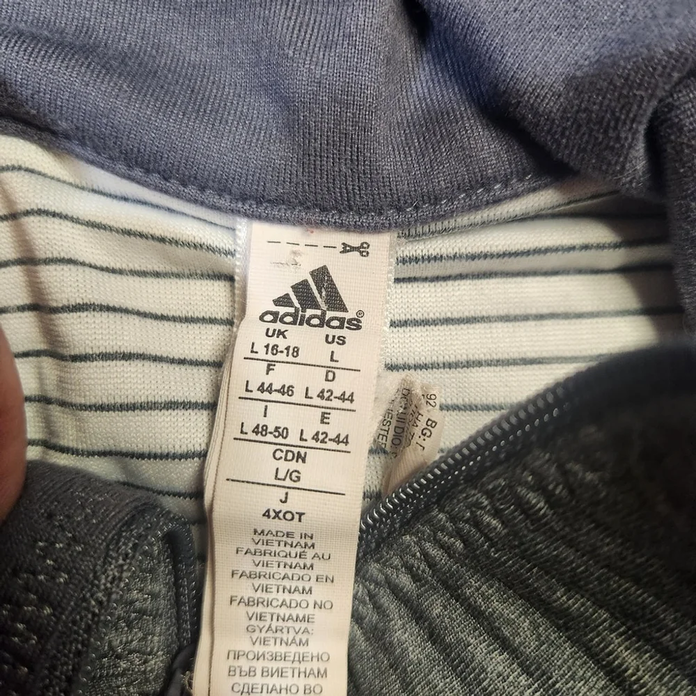 Adidas Mens Steel Quarter Zip Pullover Large